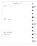 Dagbók, Þumalína innihald vinstri síða